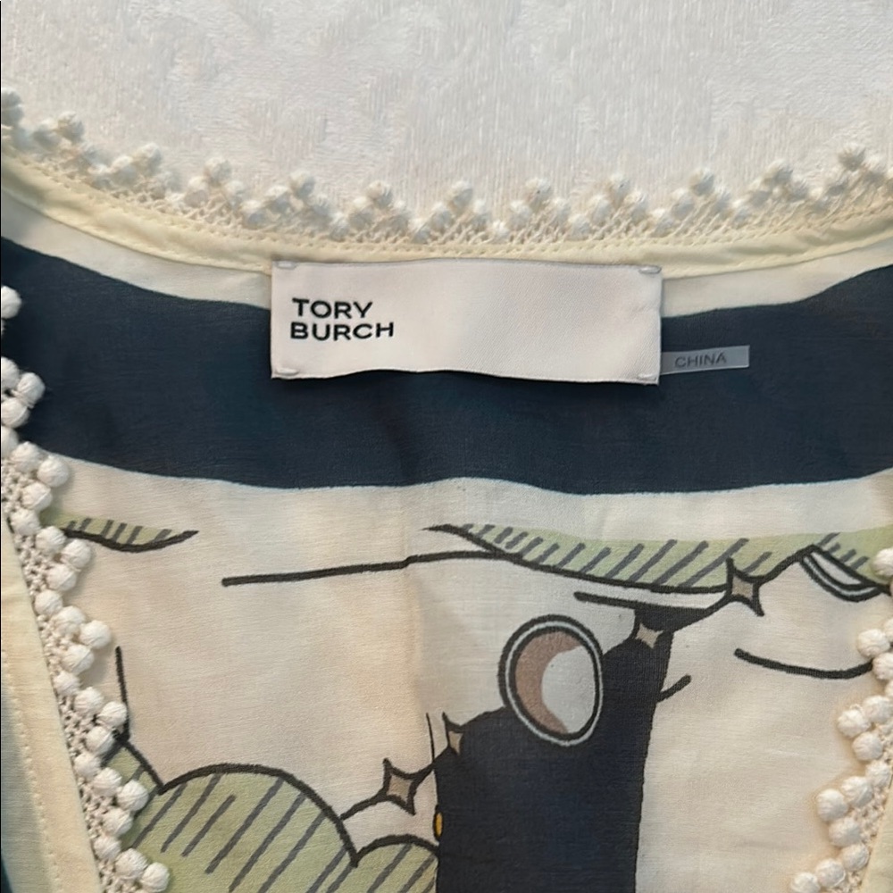 NEW Tory Burch Caftan Navy Sundial Beach Swim Coverup - Size S - Picture 11 of 11